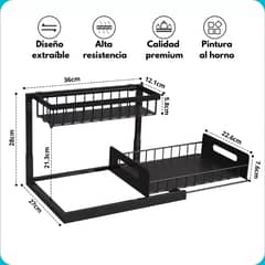 BELIDASHOP - Organizador De Cocina Retráctil Multiuso Debajo Lavalozas