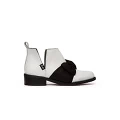 GIANI DAFIRENZE - Botin Mujer De Cuero Mollie C1 Negro Blanco