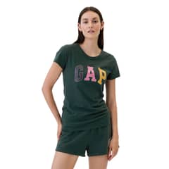 GAP - Polera Logo Manga Corta Mujer Verde