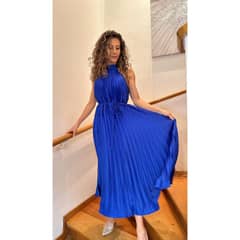 UNIQUE - VESTIDO MEDIO M1446 AZUL REY - Azul