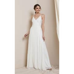 UNIQUE - VESTIDO LARGO L21043 BLANCO - Blanco