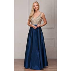 UNIQUE - VESTIDO LARGO L772 AZUL - Azul