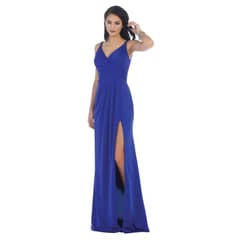 UNIQUE - VESTIDO LARGO L1469 AZUL REY - Azul