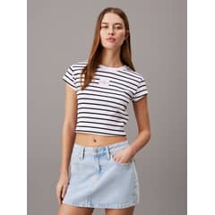 CALVIN KLEIN - Polera Woven Label Rib Baby Blanco