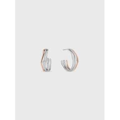 CALVIN KLEIN - Aros Argolla Sculptural Fluid Plateado