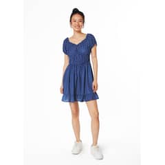 EFESIS - VESTIDO ROCHE BARDOT ESPALDA ELASTICADA AZUL - Azul