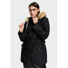 ESPRIT - Chaqueta manga larga con capucha y cinturón Mujer