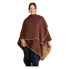LORENZO DI PONTTI - Poncho Tejido Bi Color Café
