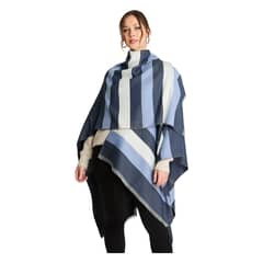 LORENZO DI PONTTI - Poncho Tejido Bloques Azul