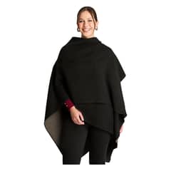 LORENZO DI PONTTI - Poncho Tejido Bi Color Negro