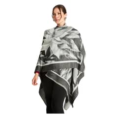 LORENZO DI PONTTI - Poncho Tejido Con Diseño De Flores Gris