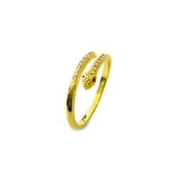 ANDREA COGGIOLA JOYAS - Anillo Serpiente Circón Enchapado Oro 18K