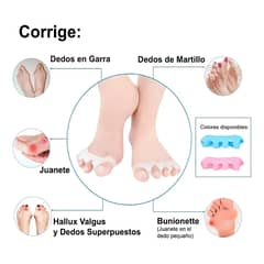 BELIDASHOP - Par Corrector Juanetes Separadores 5 Dedos Ferula Endereza