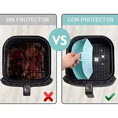 BELIDASHOP - Pack 6 Bandejas De Silicona Air Frayer Molde Reutilizable