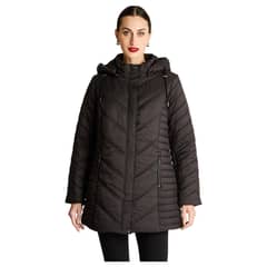LORENZO DI PONTTI - Parka Larga Con Cierre Frontal Y Gorro Negro