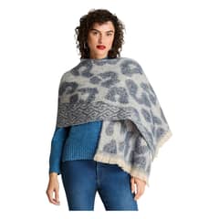 CURVI - Bufanda Lanialla Animal Print Celeste