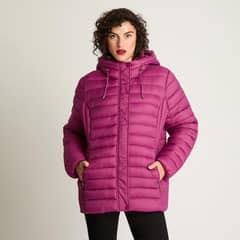 CURVI - Parka Manga Larga Basica Corta Magenta