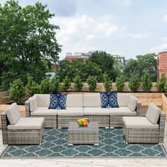 ROHE - Juegos De Terraza Design Bahía Serena 7 Piezas Beige