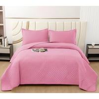 CUBRECAMA QUILT VERANO 2 PLAZAS ROSADO