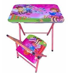 GENERICO - Mesa + Silla Plegables Escritorio Altura Ajustable para Niñas