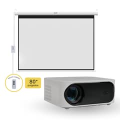 LEVO - Proyector Portatil Orion 12000lm + Telón 80" Eléctrico