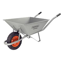 TRAMONTINA - Carretilla de mano Extraforte con Caja Reforzada Metálica Gris 65 L, Brazo Metálico e Llanta Maciza