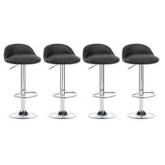 ACTUAL - Pack 4 Sillas Bar Taburete Cuero PU Altura Ajustable