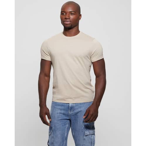 GUESS - Polera Ss Emb Pima Crew Hombre Beige