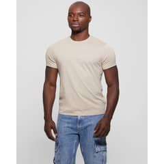 GUESS - Polera Ss Emb Pima Crew Hombre Beige