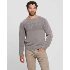 GUESS - Tejido Ellery Cn Stitched Logo Swtr Hombre Beige