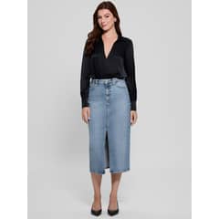 GUESS - Blusa Ls Gen Gold Charm Bodysuit Mujer Negro