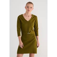 ASH - Vestido Tejido Liso verde musgo