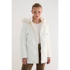 ASH - Parka Larga Gorro Desmontable Crudo