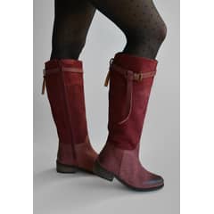 GIANI DAFIRENZE - Bota Mujer De Cuero Sonia Burdeo C6
