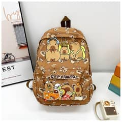 GENERICO - Mochila Capibara Niño Tela Poliéster Color Cafe