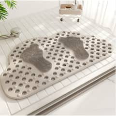 AIZO - Alfombra baño antideslizante cabezal cepillo masaje 80x50cm