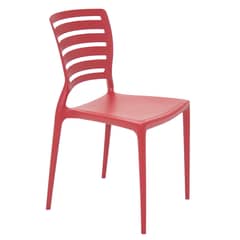 TRAMONTINA - Silla Sofia en Polipropileno y Fibra de Vidrio Rojo con Respaldo Horizontal