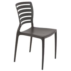TRAMONTINA - Silla Sofia en Polipropileno y Fibra de Vidrio Marrón con Respaldo Horizontal