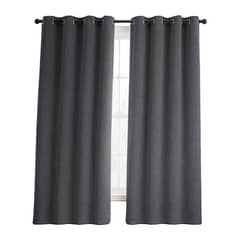 CASATUA - Cortina Blackout 100% 135x220cm Tipo Gamuza Set de 2 - Gris oscuro