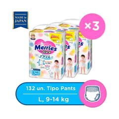 MERRIES - Pañales Pants Super Jumbo L 44x3 Pcs