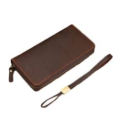 PUREPOWER - Cartera de cuero genuino con embrague antimagnético para hombre
