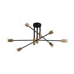 HOME NEAT - Lámpara de techo sputnik 6 Luces plafón E27 Vintage Ø72CM.