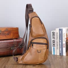 PUREPOWER - Mochila bandolera de piel auténtica bolso casual para hombre