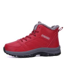 SHANDIAN - Zapatillas botin de mujer trekking temico invierno Negro