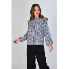 ECLIPSE - Blusa con Vuelos Berni Gingham