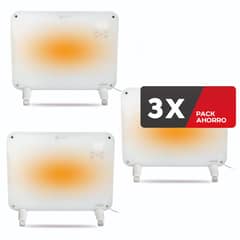 BETTERLIFE - Calefactor Eléctrico Mural De Cristal (3 Unidades) 1000 W Wi-Fi