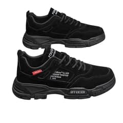 DANWEILE - Zapatos lona para hombre zapatos de seguridad antideslizantes-Negro