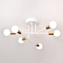 PUREPOWER - Lámparas De Techo Modernas Lámparas De Techo Led De Salón-Blanco y Oro