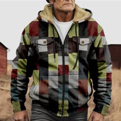 DANWEILE - Chaqueta de invierno con capucha para hombre - Multicolor