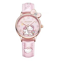OVOTOUMI - Reloj Kuromi Correa Magnética Piedras preciosas-Rosa